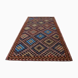 Türkischer Kelim Teppich aus Wolle mit geometrischem Muster