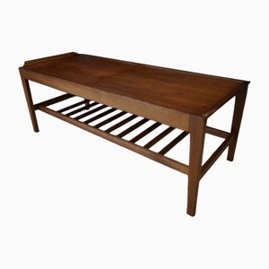 Mid-Century Teak & Formica Extendable Coffee Table with Magazine Shelf, 1960s