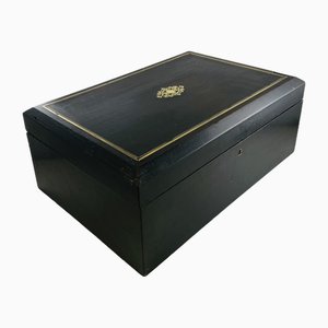 Large Napoleon III Black Wooden Box