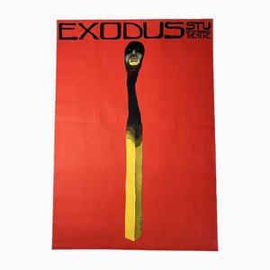 Affiche Exodus Stu Theatre Cracow par Jan Sawka, 1974