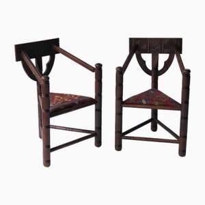 Swedish Sculptural Monk Chairs, Sweden, 1950s, Set of 2