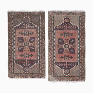 Petits Tapis Oushak Rouges Patinés, Turquie, Set de 2