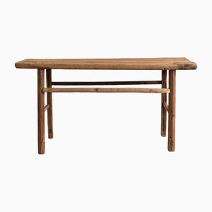 Rustic Elm Ag Console Table, 1920s