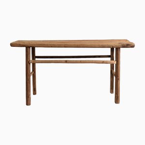 Table Console Rustique en Orme, 1920s