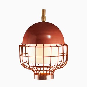 Lampe à Suspension Magnolia III en Cuivre avec Anneau en Cuivre par Dooq