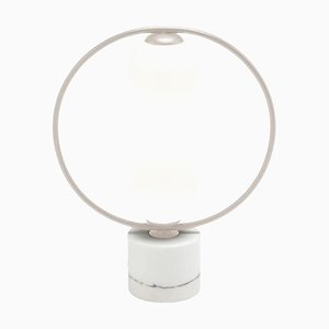 Lampe de Bureau Loop Taupe avec Socle en Marbre par Dooq