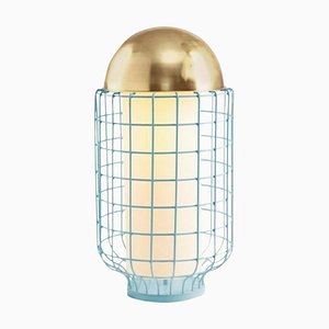 Brass and Jade Magnolia Table Lamp by Dooq