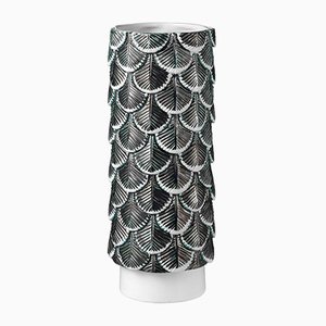 Hand-Dekorierte Plumage Vase in Weiß & Schwarz von Cristina Celestino für BottegaNove