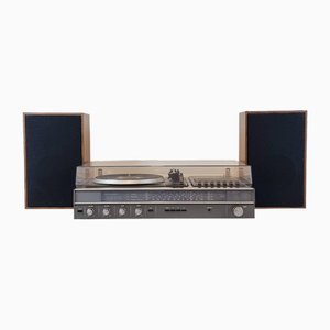 Sistema de música estéreo vintage ST3100, tocadiscos, casetes y sintonizador de radio de Aristona, Bélgica, años 70. Juego de 3
