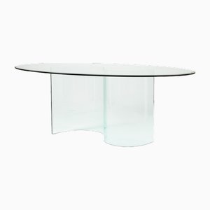 Vintage Glass Dining Table, 1980s