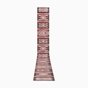 Vintage Turkish Hand Woven Stair Tread Kilim Runner Rug