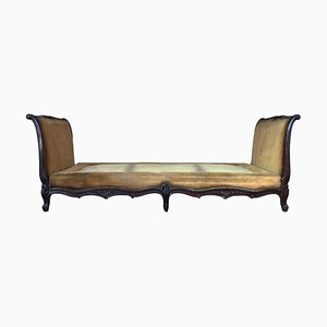 Antique French Louis XV Daybed in Carved Walnut
