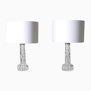 Vintage Table Lamps by Carl Fagerlund Crystal for Orrefors, 1950s, Set of 2