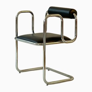 Small Chair in Skai and Chrome, 1970s
