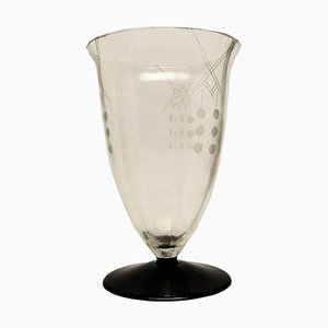 Vase de Hortensja Glassworks, Pologne, 1950s