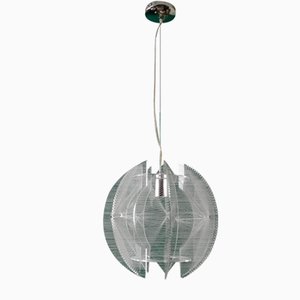 Modernist Transparent Acrylic Woven Ligh Fixture Lamp attributed to Paul Secon for Sompex, 1970s