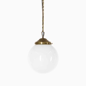 12 Globe Pendant Lamp in Opaline