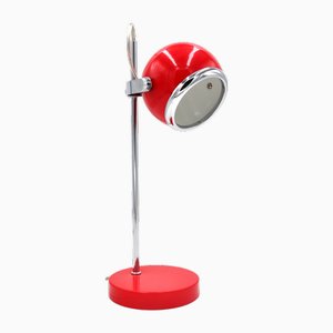 Lámpara de mesa con globo ocular rojo de la era espacial