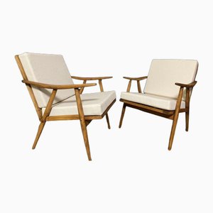 Set of Wooden Armchairs by Jaroslav Smidek for TON, 1960s