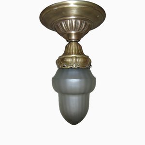 Jugendstil Deckenlampe aus Messing, 1890er