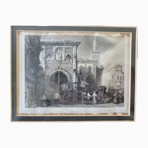 Lemaître Direxit, La Casa del Carbón, Granada, España, 1800s, Engraving, Framed