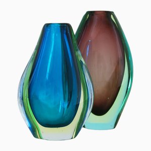 Miniature Sommerso Vases by Flavio Poli, 1960s, Set of 2