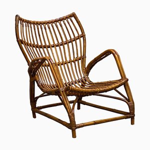 Italienischer Sessel aus Bambus & Rattan, 1960er