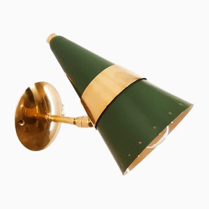 Adjustable Sconce in Green and Gold