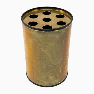 Mid-Century Modern Handmade Umbrella Stand in Gilded Metal, 1960s