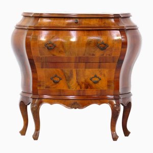 19th Century Walnut Marquetry Bombe Chest of Drawers