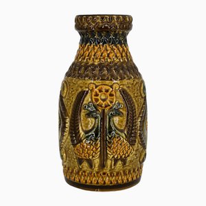 Enamelled Sandstone Vase with Bird Patterns from Bay Keramik, 1970s