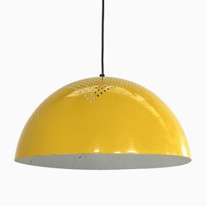 Yellow Ceiling Light in Perforated Metal, 1970s