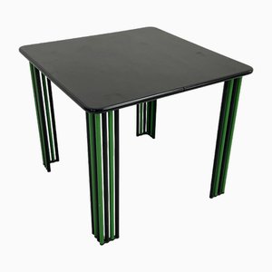 Postmodern Black & Green Dining Table, 1980s