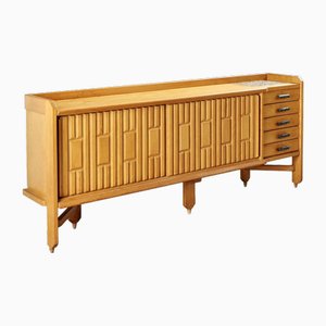 Sideboard in Oak and Ceramic by Guillerme et Chambron for Votre Maison, 1960s