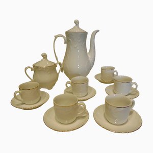 Roccoco Mocca Tea Set, Ćmielów, 1950s, Set of 14