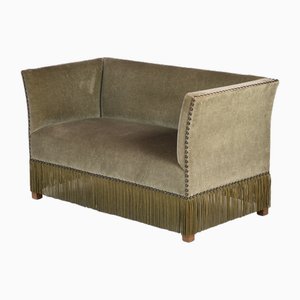 Green Velour Sofa from Knole, 1950s