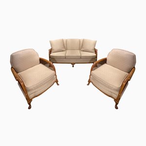 Art Deco Sofa and Armchairs attributed to Harry and Lou Epstein, 1930s, Set of 3