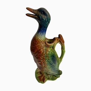 Majolica Duck Mallard Pitcher, About 1900s