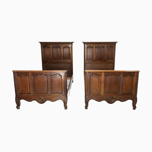 French Oak Twin Beds in the Louis Xv Style, 1960, Set of 2