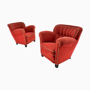 Art Deco Club Chairs, 1930s, Set of 2
