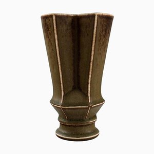 Cubist Vase in Glazed Stoneware by Lisa Engquist for Bing & Grøndahl