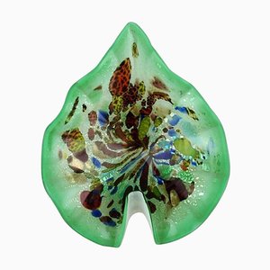 Leaf-Shaped Bowl in Polychrome Murano Glass, 1960s