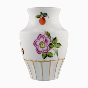 Porcelain Vase with Hand-Painted Flowers and Berries from Herend, 1940s