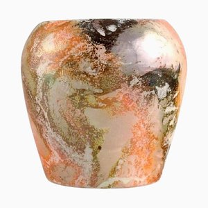 Art Deco Vase in Marbled Glazed Faience from Arabia, Finland, 1920s