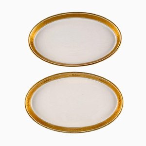 Service No. 607 Oval Porcelain Dishes from Royal Copenhagen, 1944, Set of 2