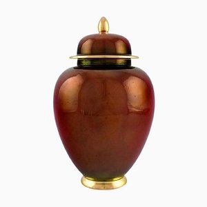 Große Rouge Royale Vase aus handbemaltem Porzellan von Carlton Ware, England, 1930er