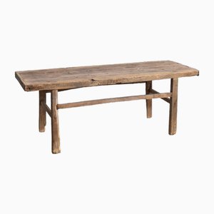 Antique Rustic Elm Coffee Table V, 1920s