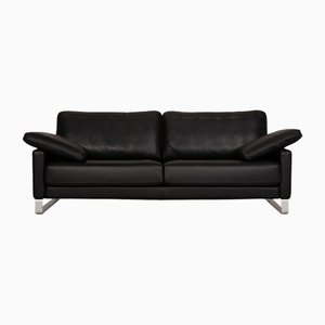 Ego 3-Seater Sofa in Black Leather by Rolf Benz