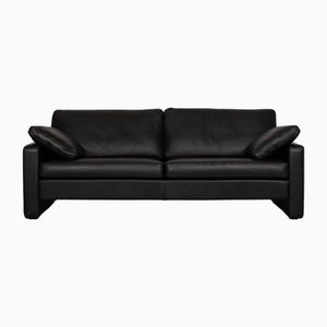 Conseta 2-Sitzer Sofa aus schwarzem Leder von Cor