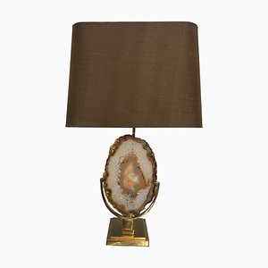 Lampada in ottone e agathe, anni '70